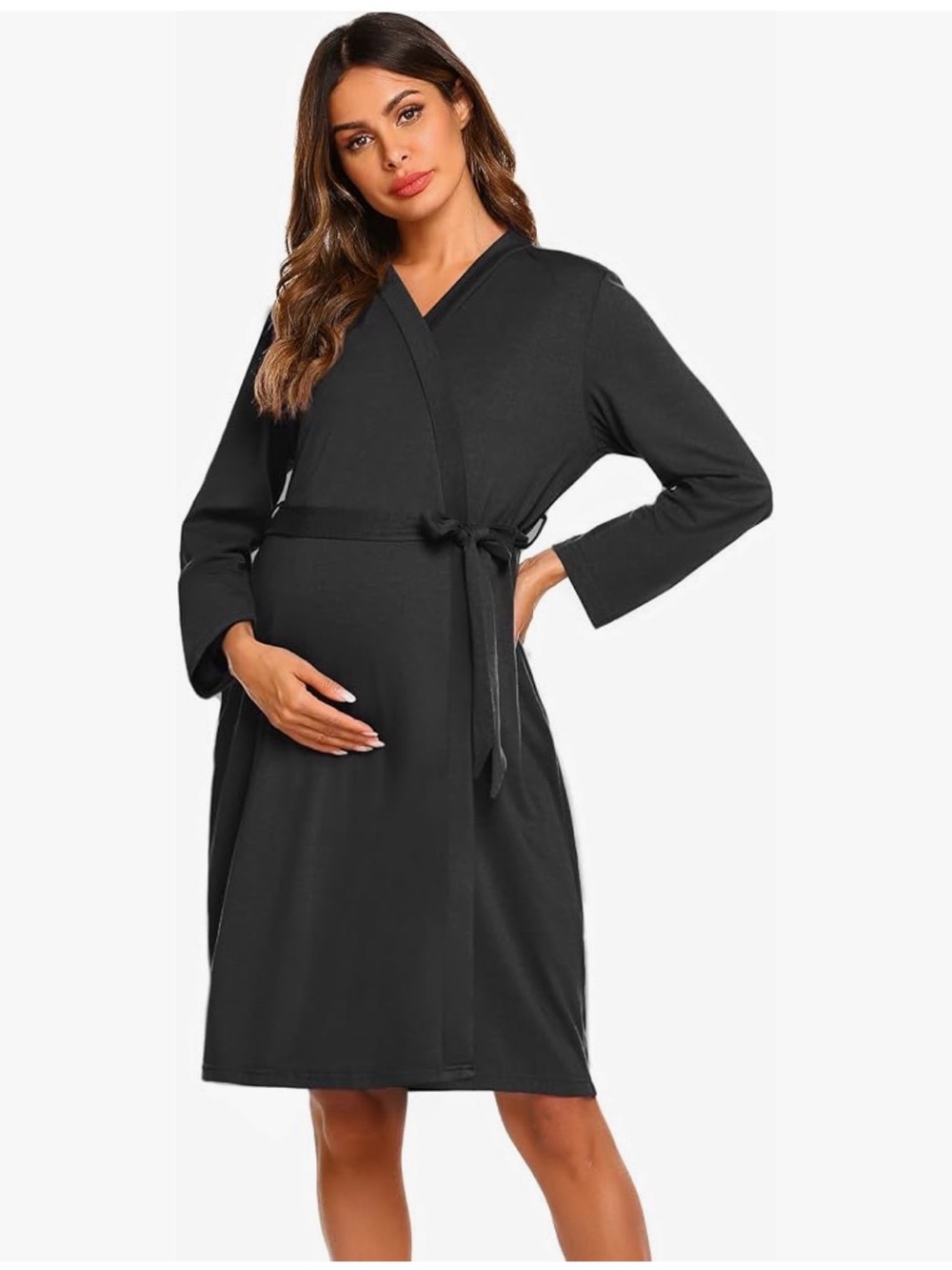 Ekouaer Maternity Robe Labor Delivery Nursing Gown Breastfeeding